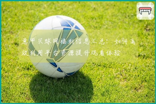 意甲买球网福利信息汇总：如何高效利用平台资源提升观看体验
